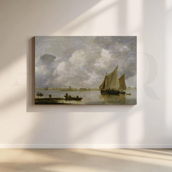 Tranquil Harbor Boats Canvas Artwork