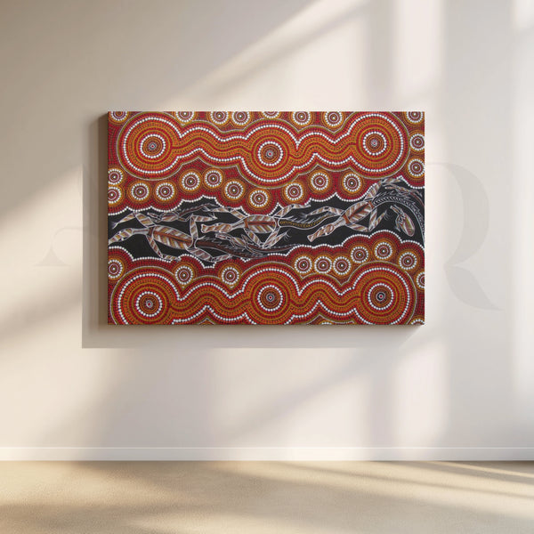 Aboriginal Rhythm Dot Art Canvas Wall Décor