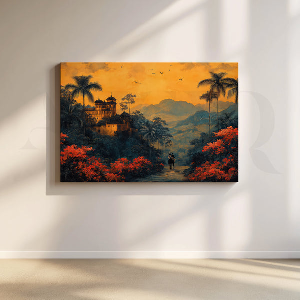 Palace at Golden Dusk Canvas Artwork