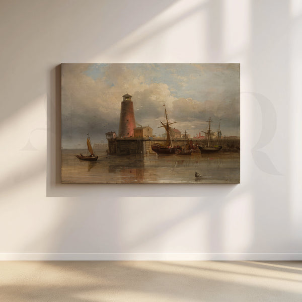 Vintage Harbor Lighthouse Canvas Artworks
