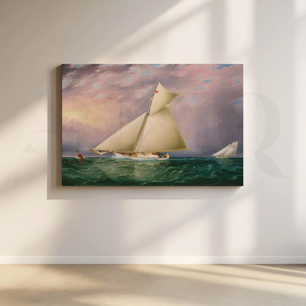 Sailboats at Dusk Canvas Artwork