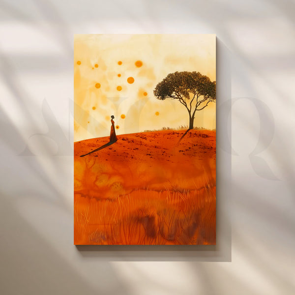 Savanna Solitude Canvas Painting for Entryway