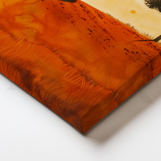 Savanna Solitude Canvas Painting for Entryway