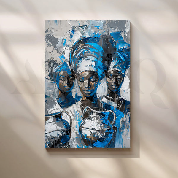 Blue Matriarchs Canvas Painting for Dining Room