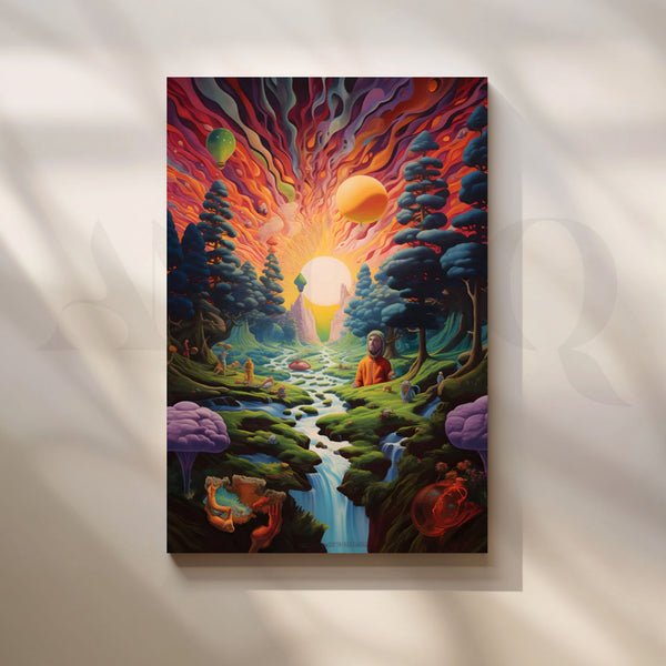 Cosmic Sunrise Cascade Canvas Artwork