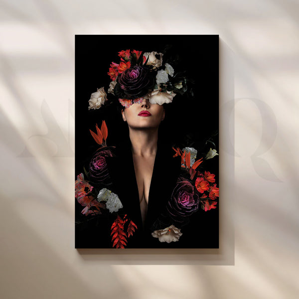 Midnight Bloom Floral Canvas Artwork