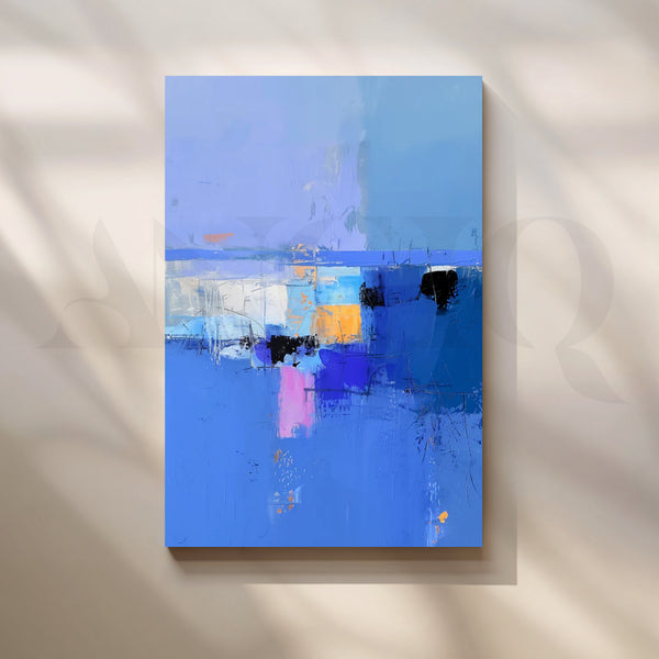 Azure Horizon  Canvas Painting for Coastal Living Room