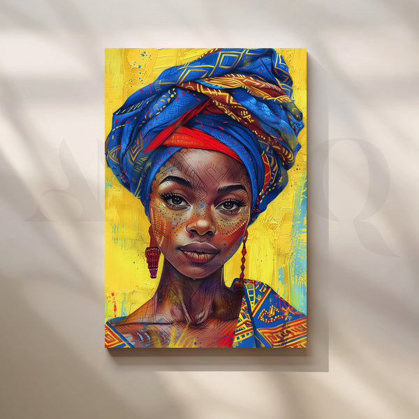 Azure Saffron Queen Canvas Painting for Home Office