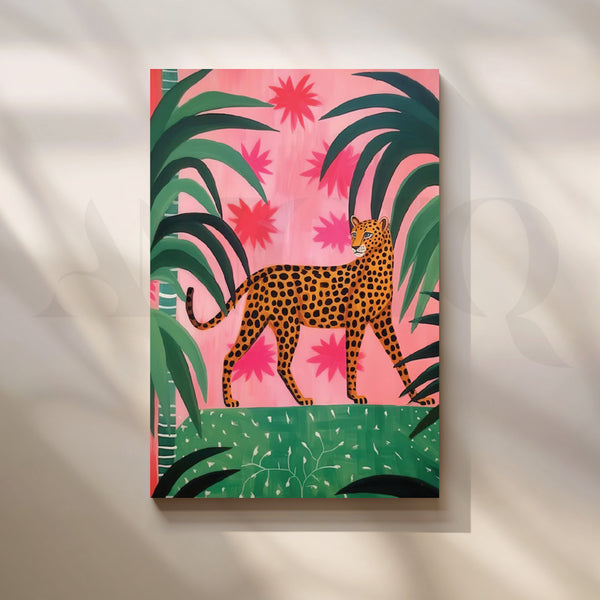 Tropical Leopard Canvas Painting for Nursery & Playroom