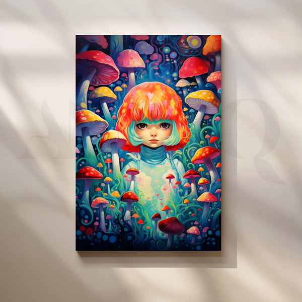 Toadstool Garden Sprite Canvas Painting for Bedroom/Kids Room
