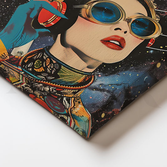 Galactic Muse — Retro-Futurist Space Pop Art Print