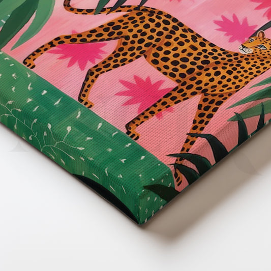 Tropical Leopard Canvas Painting for Nursery & Playroom