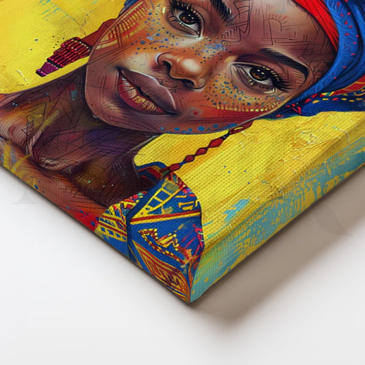 Azure Saffron Queen Canvas Painting for Home Office