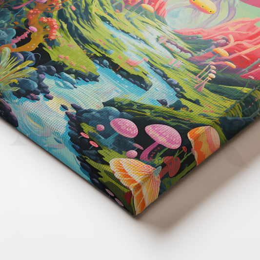 Candy Cosmos Valley Canvas Painting for Kids Room/Playroom