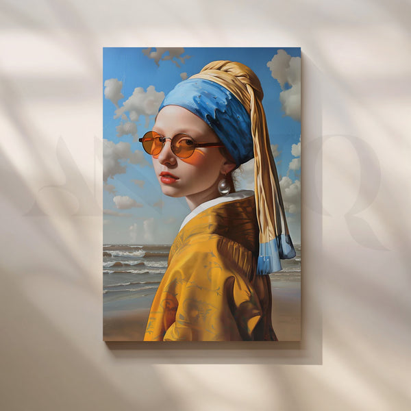 Pop Art Girl with a Pearl Wall Poster