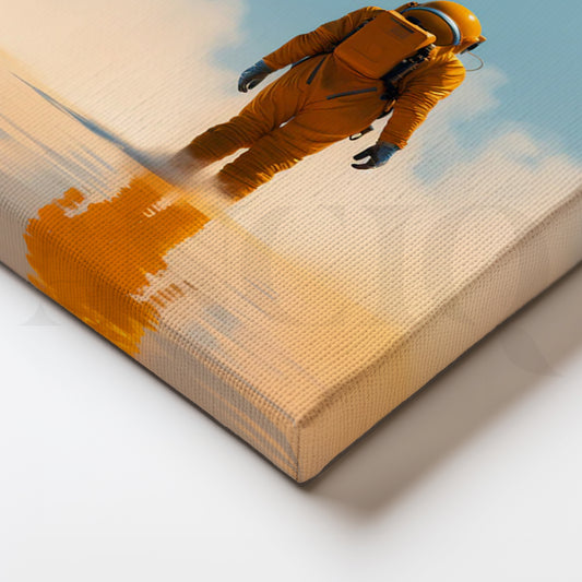 Solitude on Titan — Minimal Surreal Astronaut Wall Art