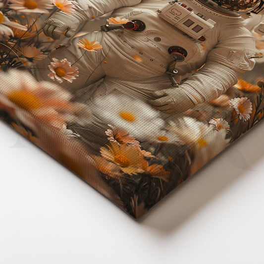 Astronaut in a Field of Daisies — Surreal Space Art Print