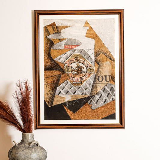 Vintage Cubist Collage Framed Artwork