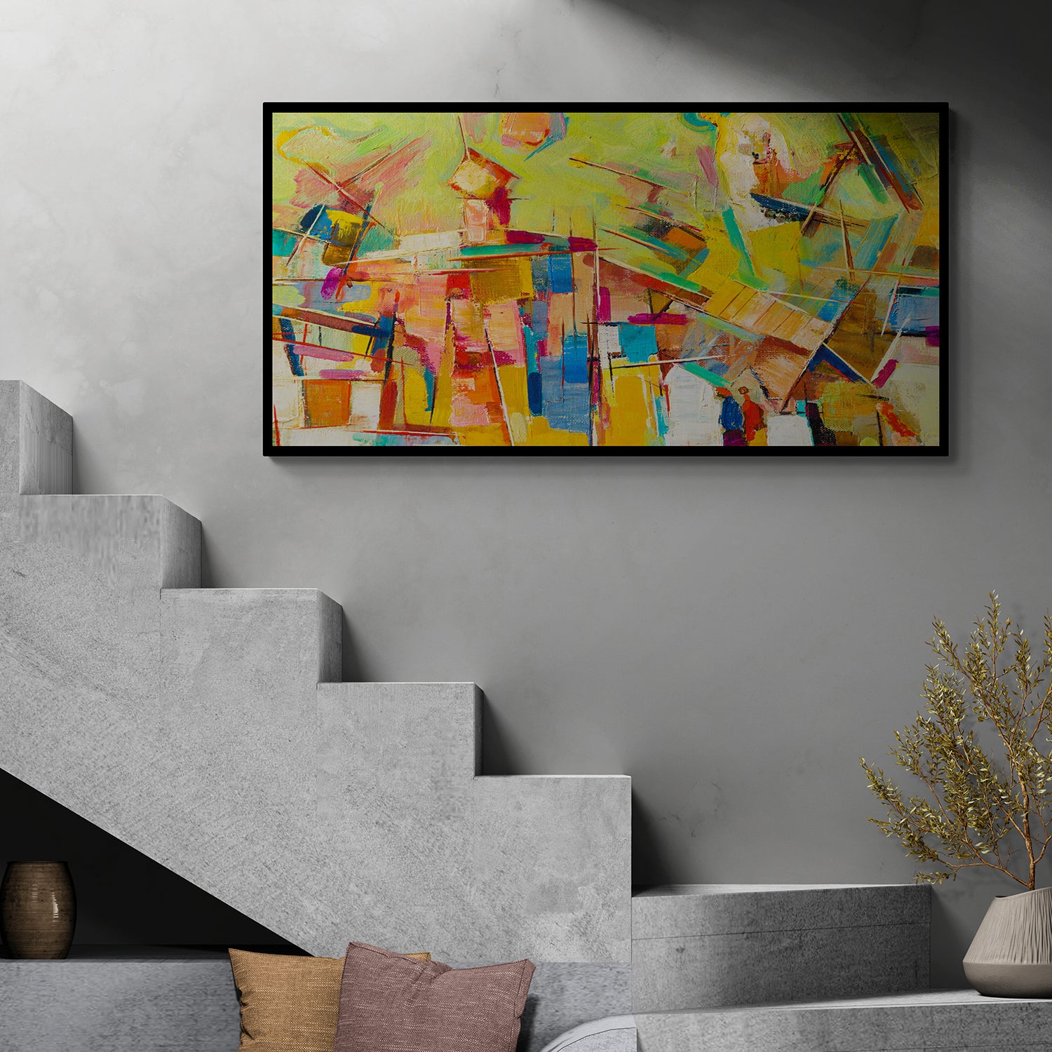 colourful abstract canvas painting-Anciq
