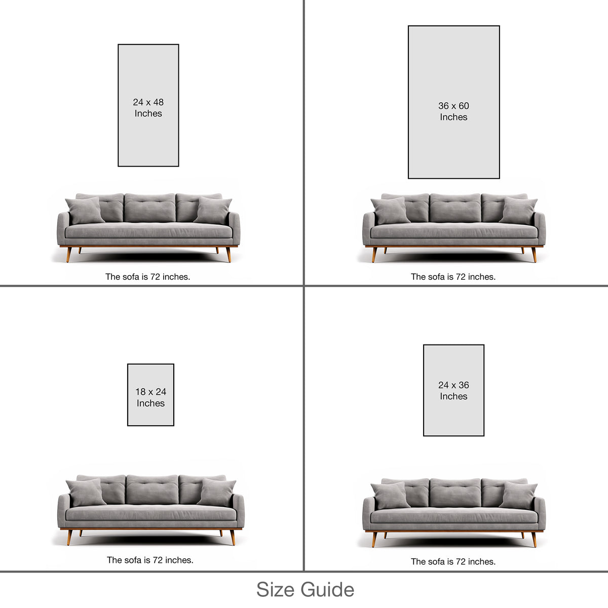 Size Guide Details of Warli Peacock Canvas Artwork