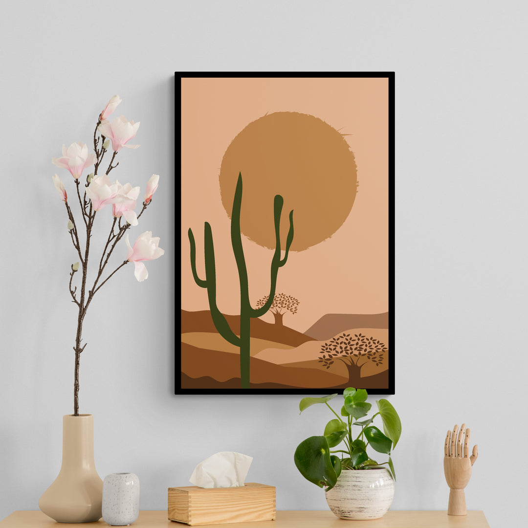 cactus boho art canvas print anciq