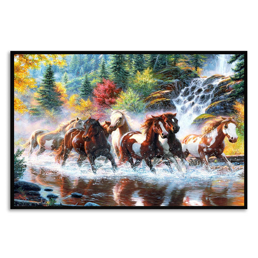 Horses in Full Gallop Canvas Wall Painting