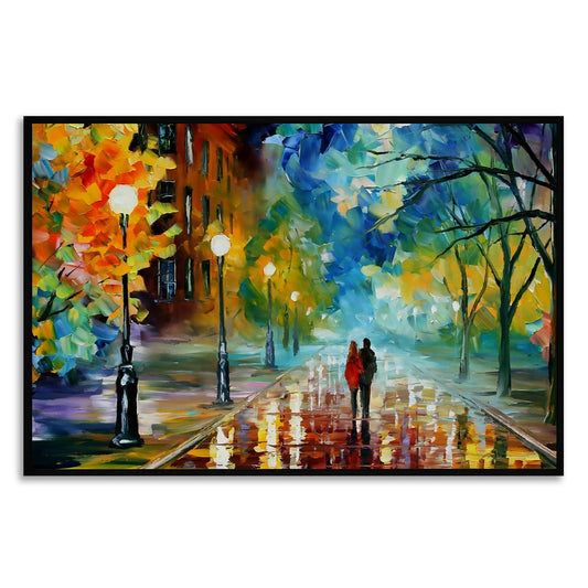 Romance in the Rain Canvas Wall Painting