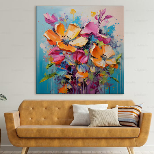 Enchanting Floral Wall Art For Living Room Wall Decoration